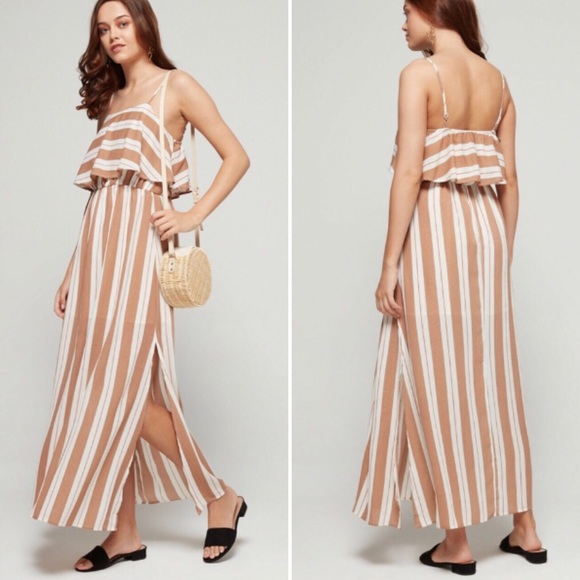 NWT AFTER MARKET maxi dress ruffled striped 0028 - Picture 8 of 8